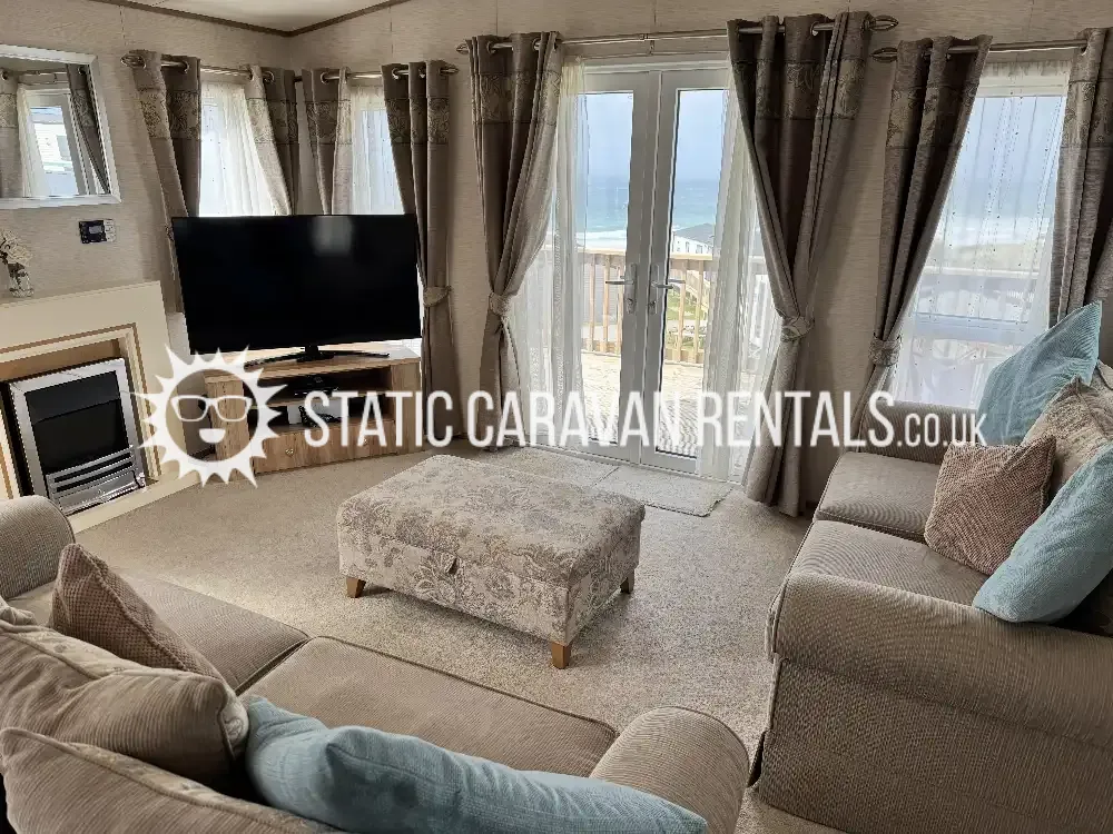 Private Carvan for Hire Perran Sands Holiday Park, Perranporth, Cornwall, England